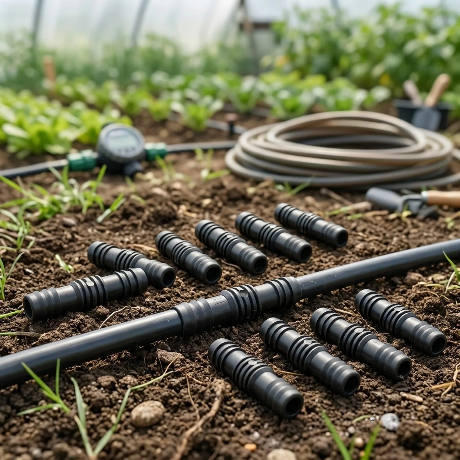 10 Pack Plastic Straight Connectors for 16PE Garden Hose Pipe Barbed Tubing for Drip Irrigation Microtube Connection