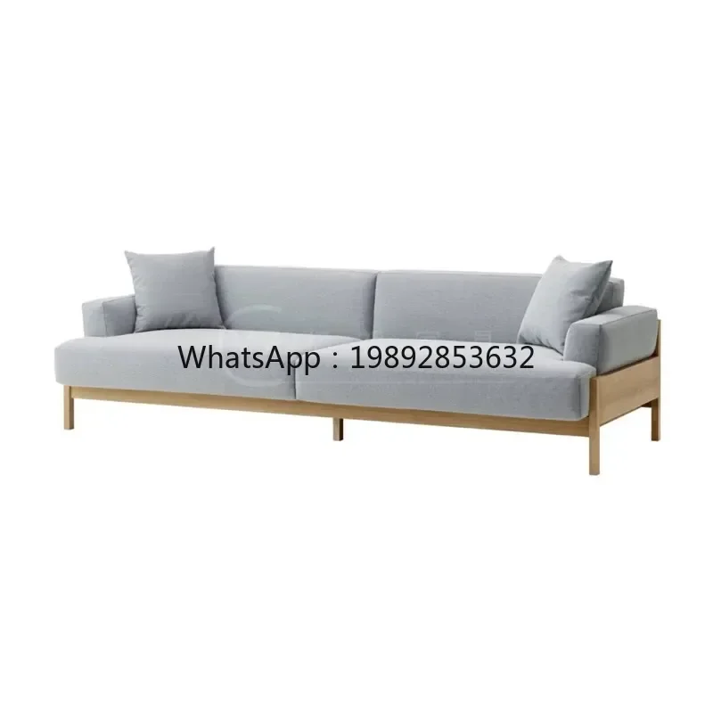 

S1 Minimalist Ash Bed & Breakfast Fabric Sofa Solid Wood Living Room Double Three-Seat