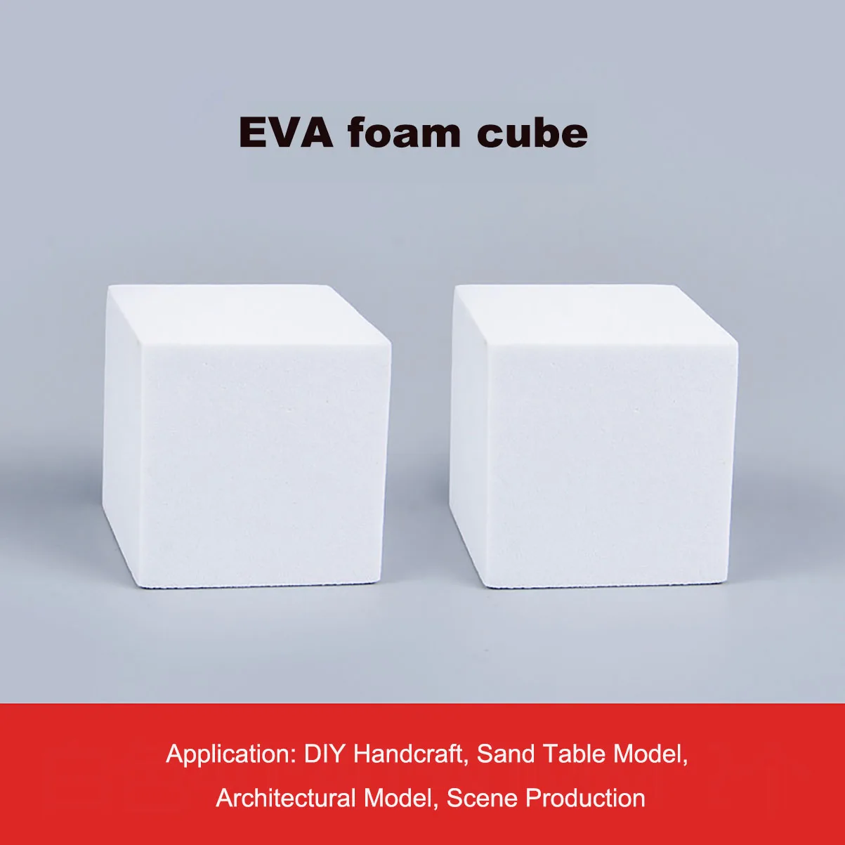 EVA Foam Cube Block, DIY Handcraft & Model Making Material, Solid EVA Foam Brick for Sand Table & Architectural Model, Multiple