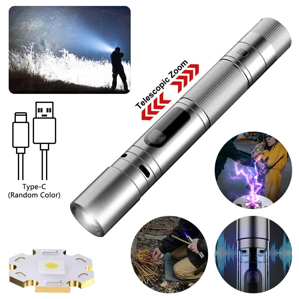 X29 10W white laser 330 lumens multifunctional flashlight alarm buzzer, rear ignition