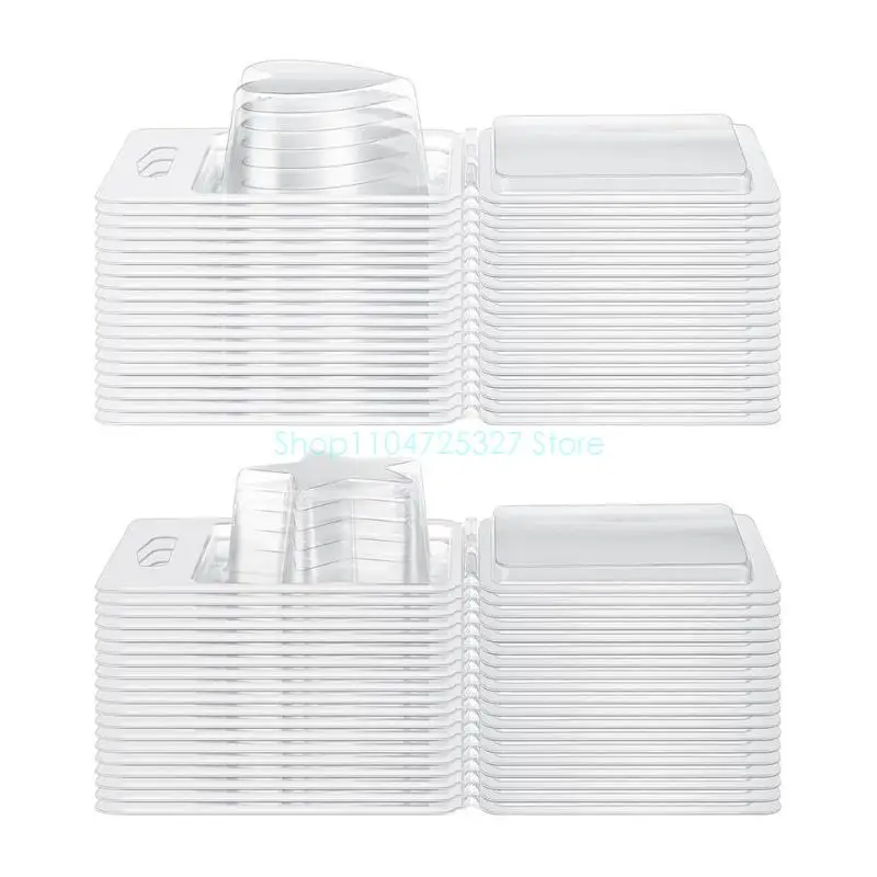 100 قطعة من قوالب تذوب الشمع البلاستيكية الشفافة قالب صدفي لصنع الشموع وصابون الشموع، وصناديق تذوب الشمع القابلة لإعادة الاستخدام
