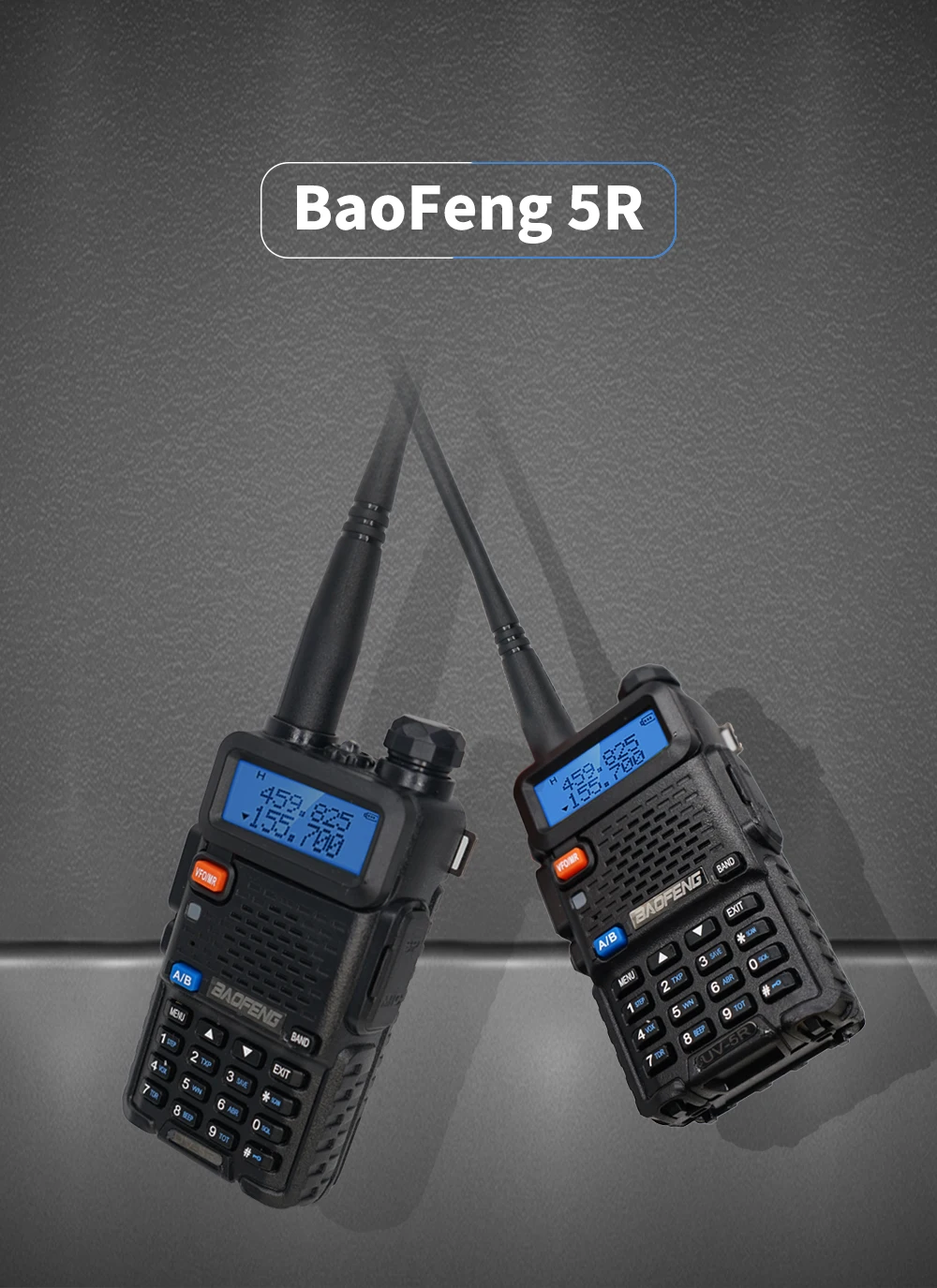 Walkie-talkie Baofeng Bf Uv5r Ham Radio Dual Band Wireless Transceiver Handheld Cb Radio