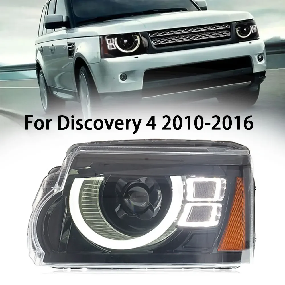 

For Discovery 4 Headlights Land Rover 2010-2017 LED Headlight DRL Angel Eye Projector Lens Beam Accessories Head Lamp