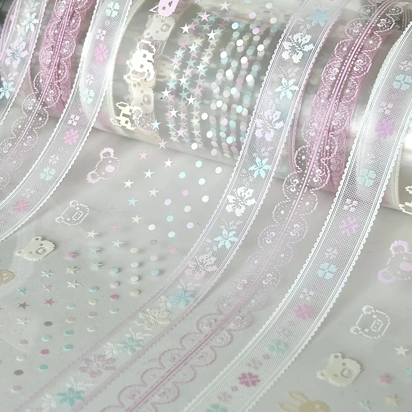 Holographic Washi Tape Roll Iridescent Shiny Decorative Tape Ins Style