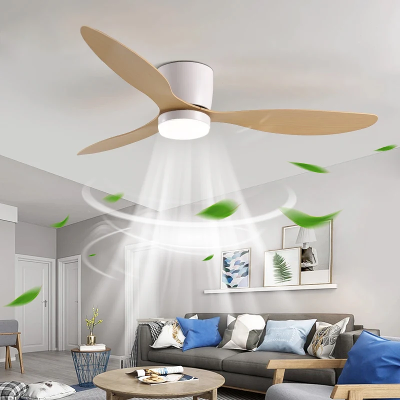 Modern White Ceiling Fan with LED Light, Ceiling Fan with LED Light, Remote Control for Home Lighting Decoration Pendant Light