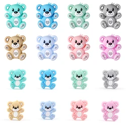 3/8/16PCS 3D Bear Silicone Beads Animal Focal Beads For DIY Keychains Jewelry Making Art Crafts Sewing Decorative Supplies