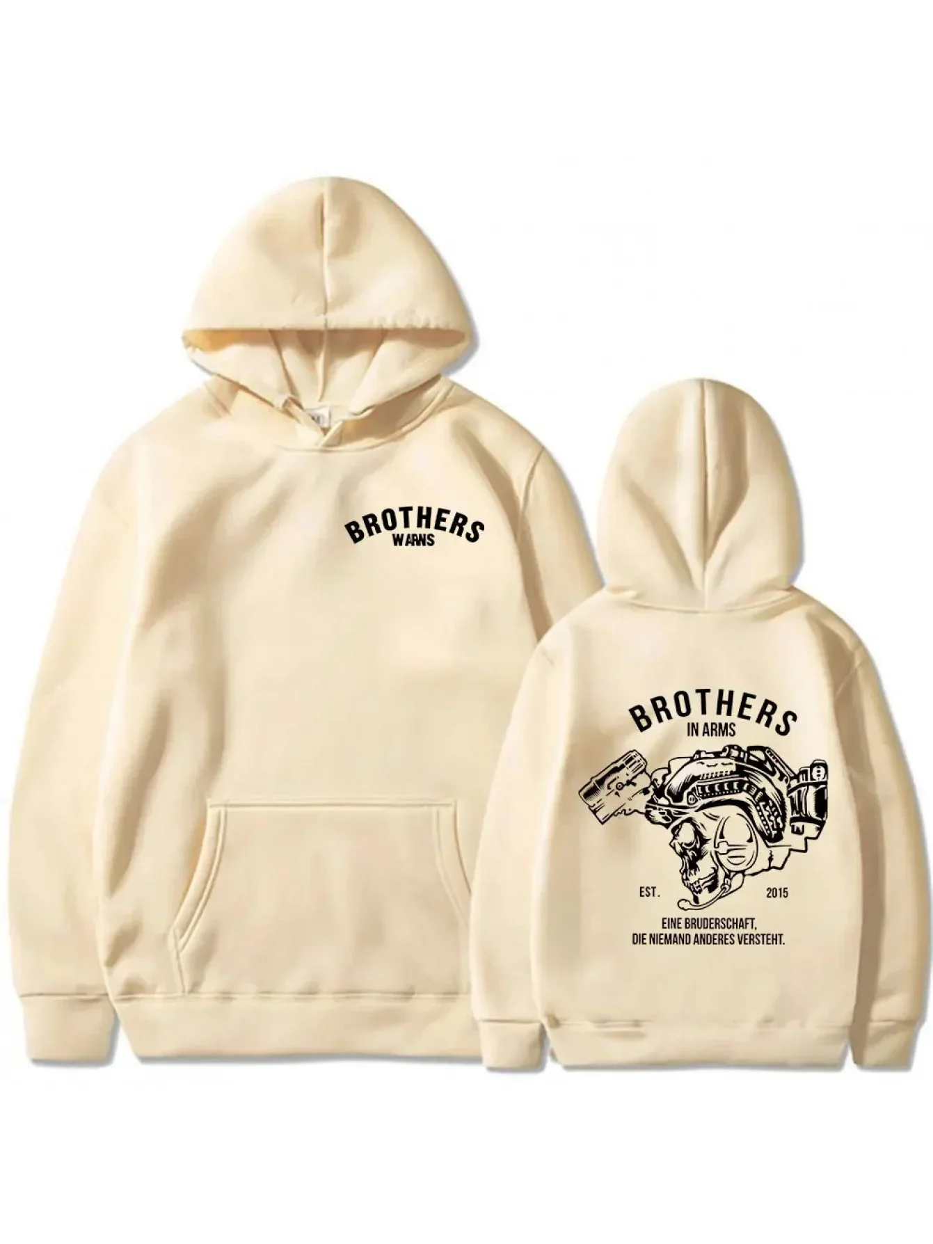 Military Hoodie Unisex Brothers Tactical Skull Operator Veteran Gear Brotherhood War Gothic Trendy Oversized Sport Sweatshirts