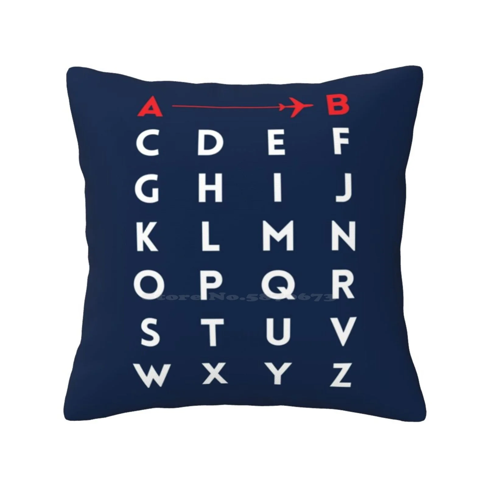 A To B ( V2 ) Bedroom Office Hug Pillowcase Alphabet Minimal Airplane Letters Typography A To B Swissette Travel Transport