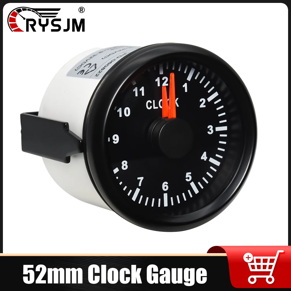 

52 мм 12 часов, указатель, водонепроницаемые цифровые часы, универсальные часы для автомобиля, лодки, яхты, грузовика, часы 12 В, 24 В