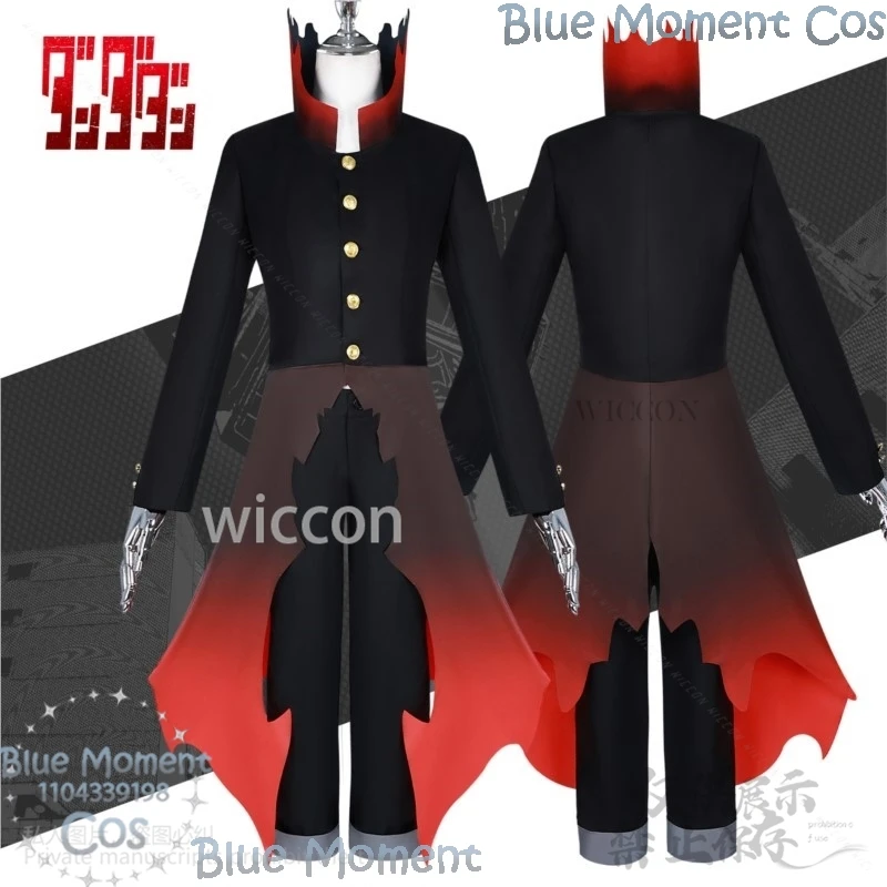 Quente anime dandadan okarun ken takakura cosplay traje peruca máscara 3d colar preto uniforme masculino pano dia das bruxas natal personalizado