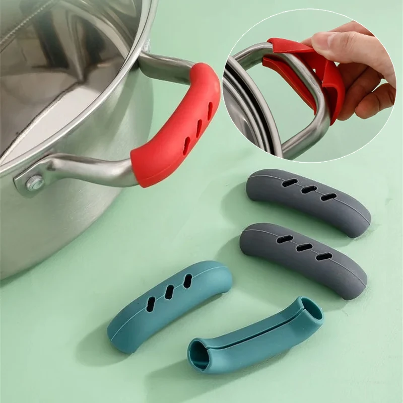 Silikon-Topfgriffabdeckungen, Wärmeisolierung, Topfclip, Rutschfester Dampfgarer- und Kasserolle-Griffhalter, Küchenhelfer
