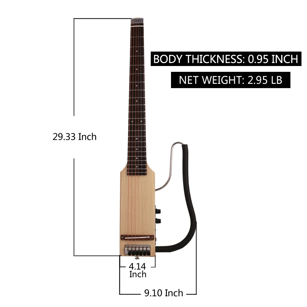 

Stock, headless electric guitar. Log color, maple neck, Korean hardware. Factory wholesale and retail, free shipping