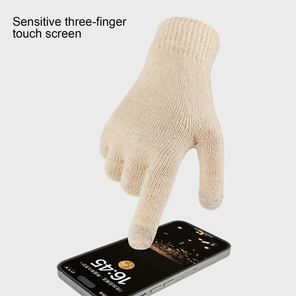 Jacquard-Strickmütze, Handschuhe-Set, Wintermütze, Schal, Handschuhe, Set für Damen, Plüsch-Ball-Dekor, Beanie-Mütze, gestrickter langer Schal, Touchscreen