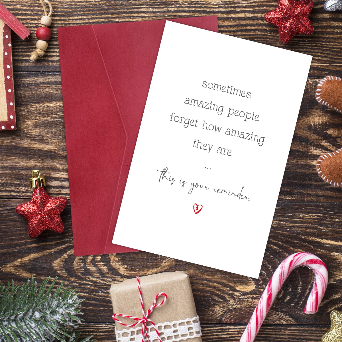 1 Stück ​ Weihnachtsgrußkarte mit Umschlag, inspiriertes Nachrichtendesign für Freunde, Familie, Büro-Feiertagsgeschenke, Austausch, Partygeschenke – Detail 3