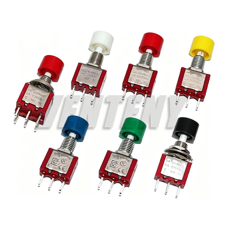 5PCS 3Pin C-NO-NC 6MM Mini Momentary Automatic return Push Button Switch ON-(ON) 2A 250VAC/5A 120VAC