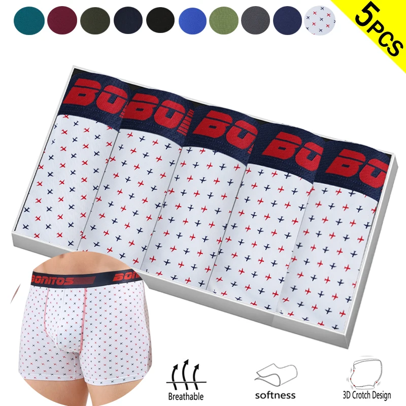 

5pcs Cotton Men's Panties Brand Men Underpants Letter Elastic Band Boxer Briefs Luxury Boxers Underwear For Man Sexy Print