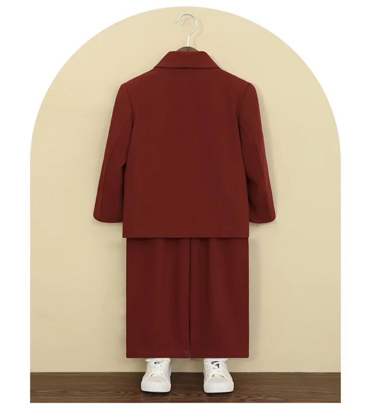 Anzug-Set für Jungen A5055, Kinderkostüm für Bühnenauftritte, Partys, Laufstegshows, Blazer für Blumenjungen, formelles Outfit für Geburtstagsfeiern – Detail 8