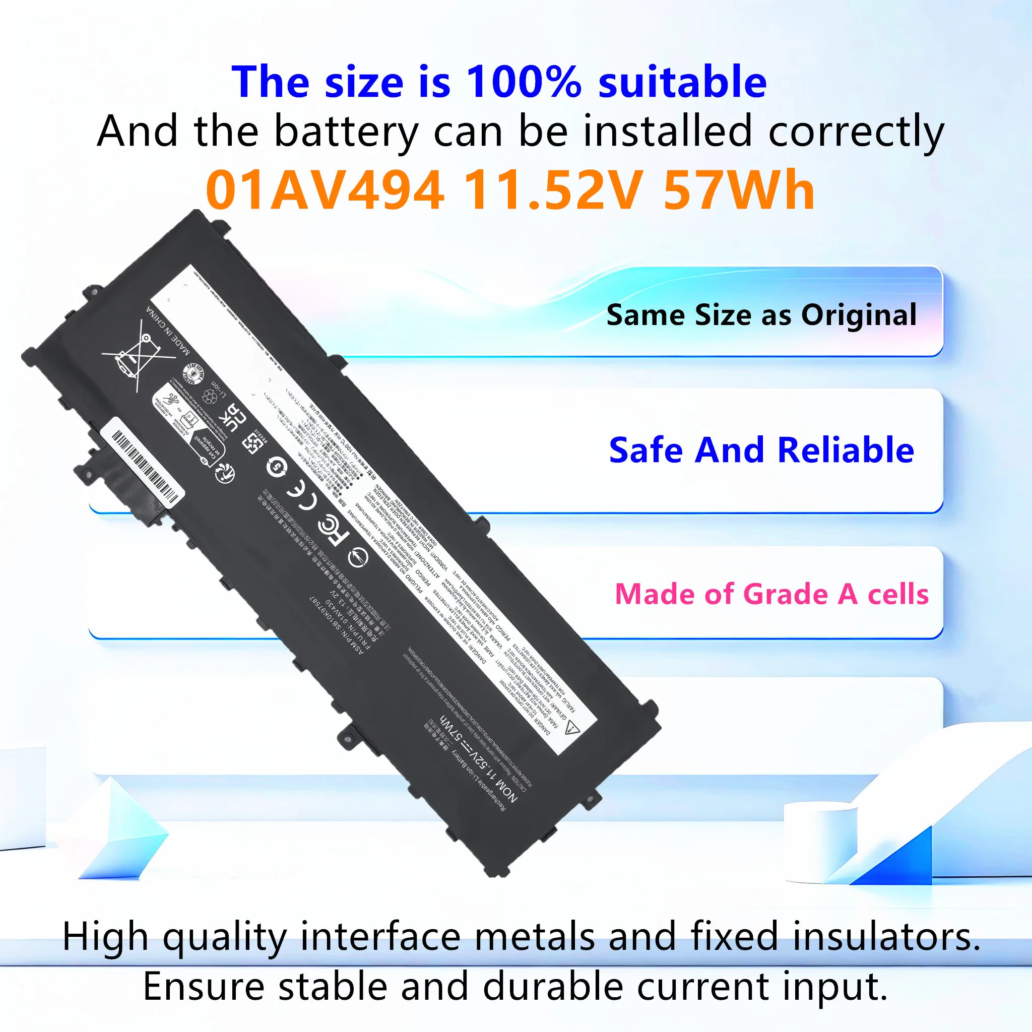 01AV494 Laptop Battery For Lenovo ThinkPad X1 Carbon 5th 6th Gen ( X1 Carbon 2017) Series 01AV430 01AV431 01AV429