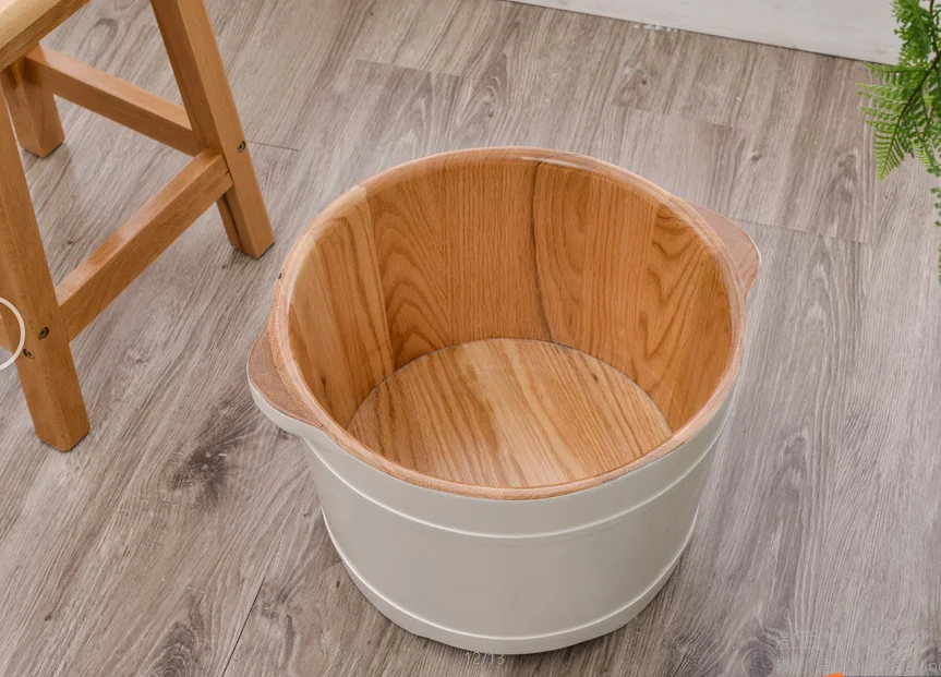 new product white rubber wood foot bath barrel medical bath wooden barrel bathtub