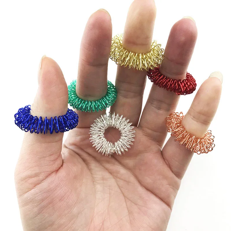 

Wholesale Acupressure Rings Spiky Sensory Finger Rings Physical Therapy Axiety Antistress Relaxation Toys Brinquedo Sensorial