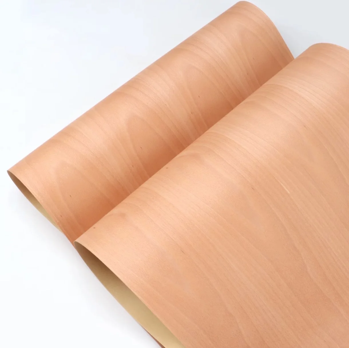 L:2.5Meters Width:58cm T:0.25mm Natural Red Beech Patterned Wood Veneer(Bac kraft paper)