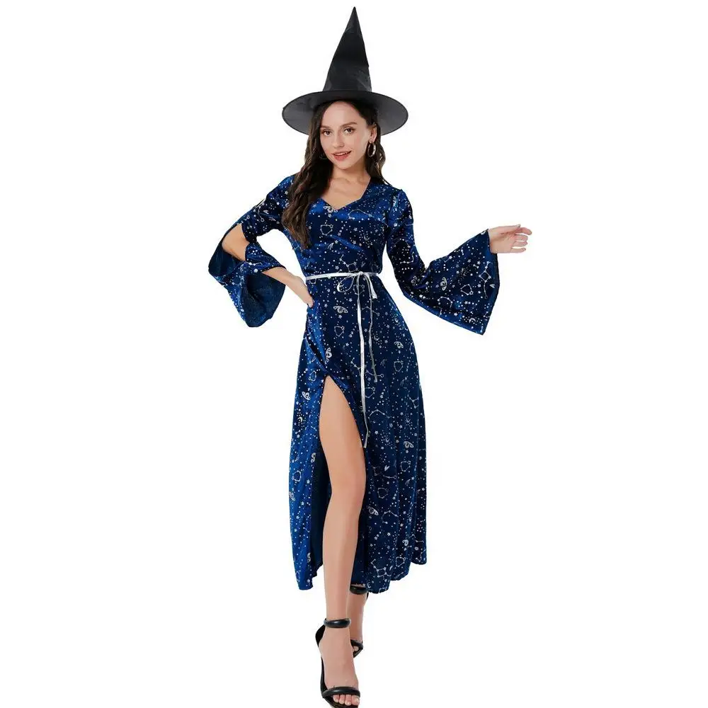 

SXL Evil Witch Long Skirt Cosplay Role-playing Halloween Witch Costume Women's Gift Stage Costume Ethnic Wear Winter Collection