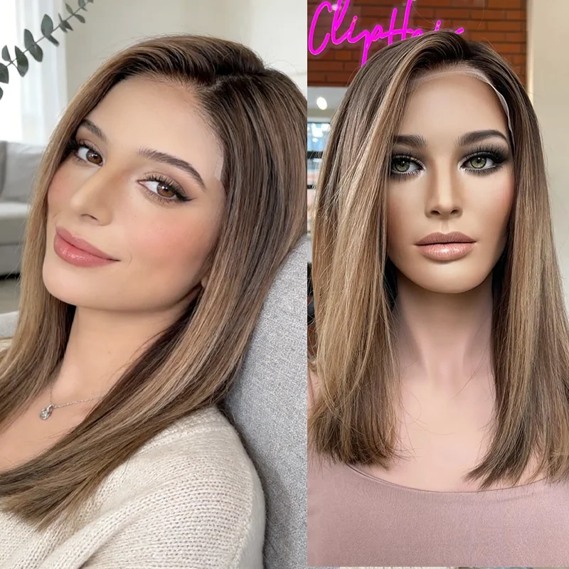 

Синтетический парик с кружевной передней частью для женщин, светло-коричневый, блонд, без клея, термостойкое волокно, предварительно прорисованная линия роста волос, для вечеринок и на каждый день