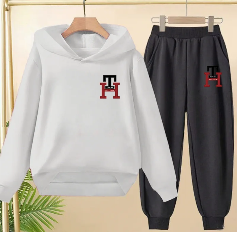 الأطفال العصرية الخريف هوديي السراويل قطعتين دعوى صبي فتاة معطف الملابس