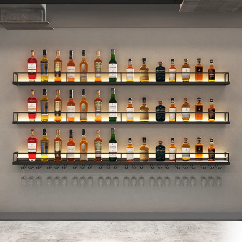 Bottle Storage Floating Bar Shelf Column Cabinet Salon Industrial Wine Luxury Wall Cellar Movable Commercial Mesas Furniture