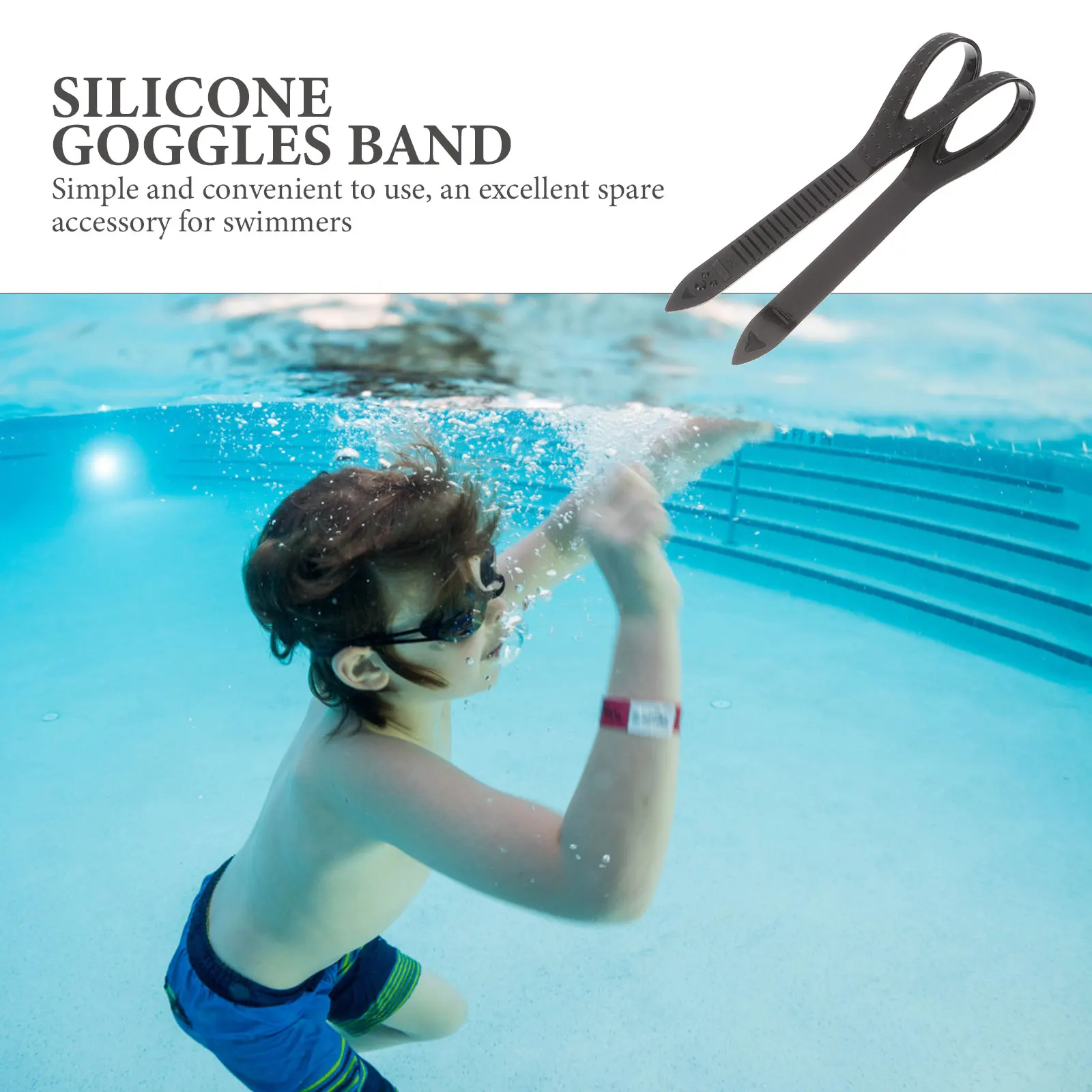 

2 Pcs Silicone Diving Lens Belt Goggle Strap Replacement Goggles Scuba Accessories Parts Glass Swim