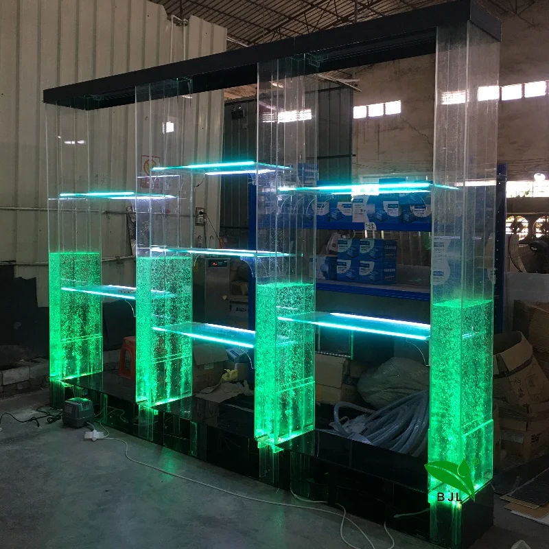 Customized. living room led acrylic bubble aquarium bar cabinet display furniture