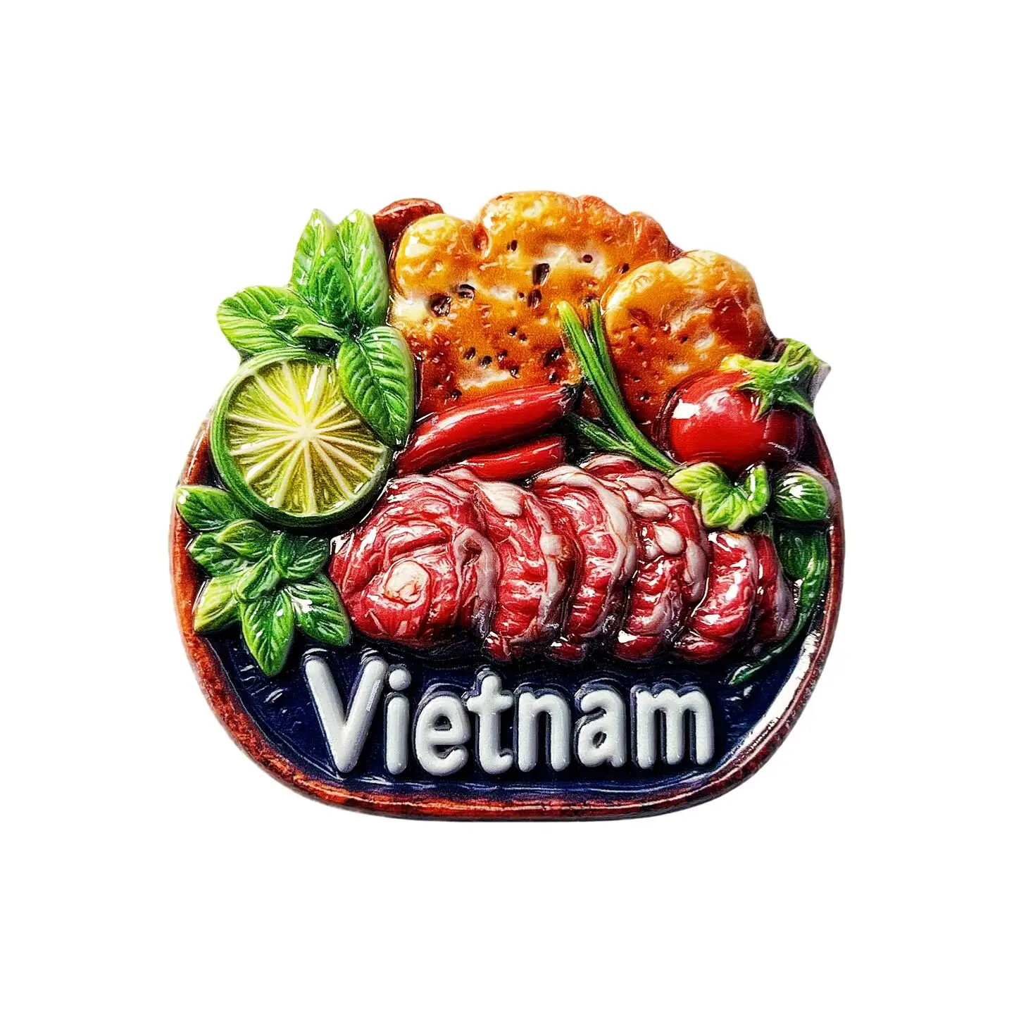 Southeast Asia Vietnam Creative Specialty Food Travel Souvenirs Three-Dimensional High-End Landscape Decoration Magnetic