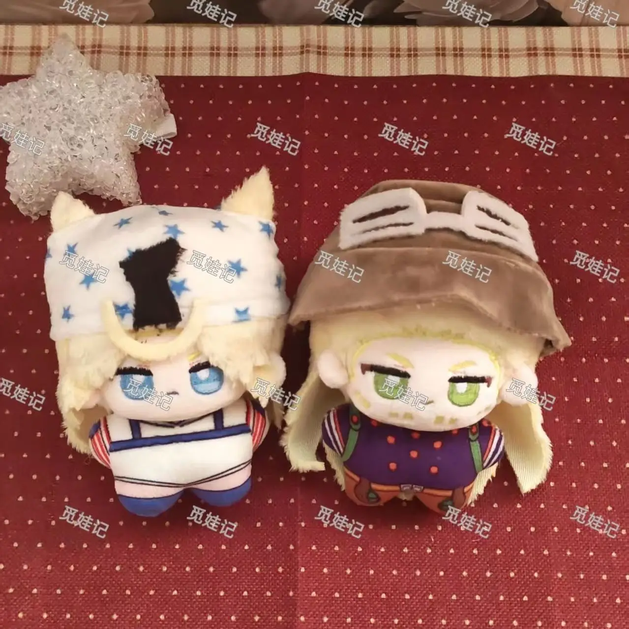 Stuffed Animals JoJo's Steel Ball Run Fan Merch Johnny  Gyro 10cm Anime Cotton Plush Doll Toys Pendant Dress Cotton Gift Figure