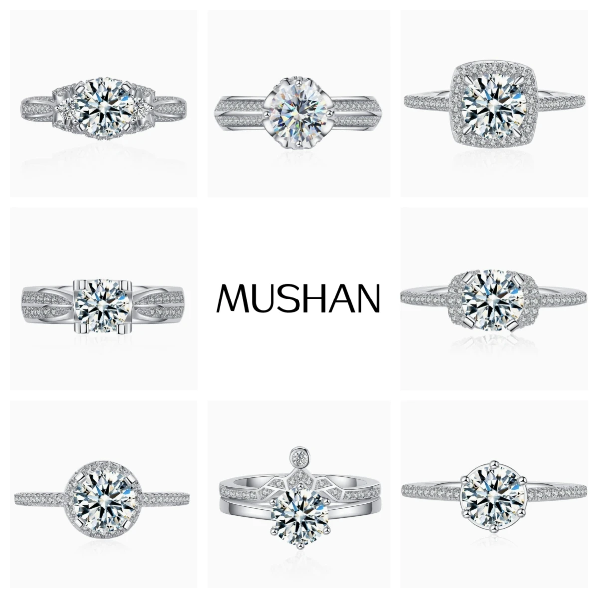 

MUSHAN Jewelry 925 Sterling Silver Rings For Women Moissanite Diamond Wedding Ring Bands With GRA Certificate Fine Jewelry
