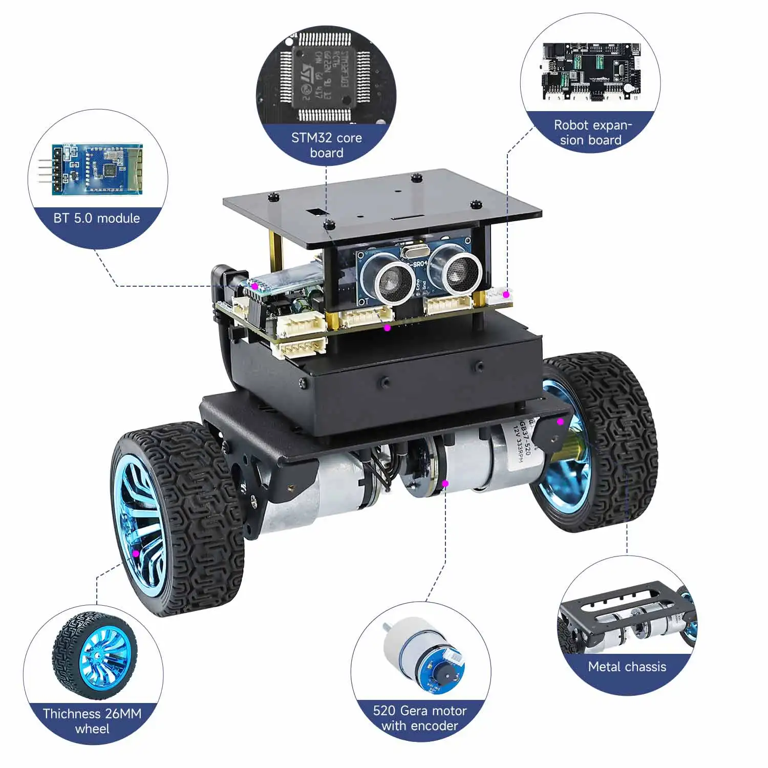 Yahboom STM32 Self-Balance Robot Car Adopt STM32F103RCT6 Chip With 6-axis Attitude Sensor Educational Smart Toy Support 4KG Load