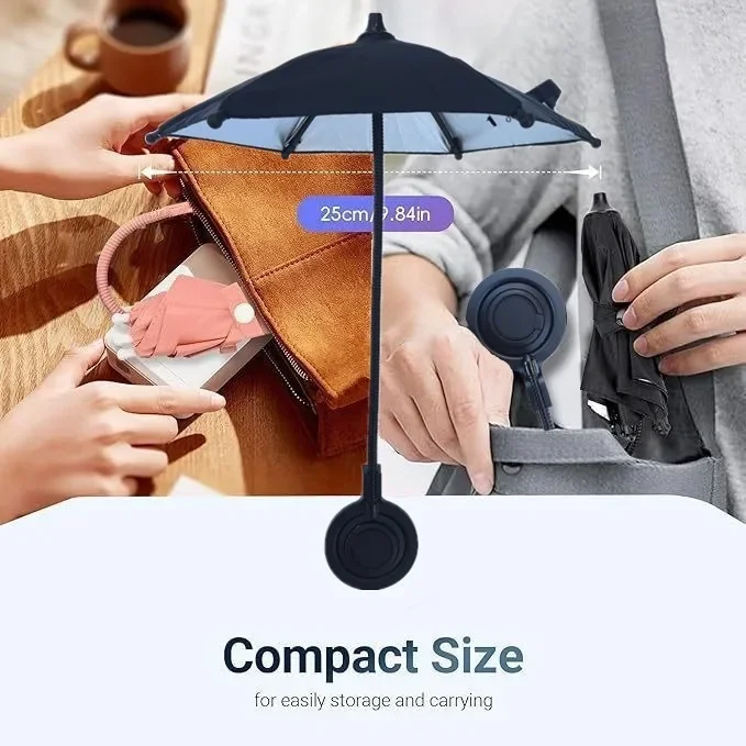 Adsorption  Magnetic Finger Ring Smartphone Sunshade Travel Umbrella Phone Holder For MagSafe iPhone Samsung Video Outdoor
