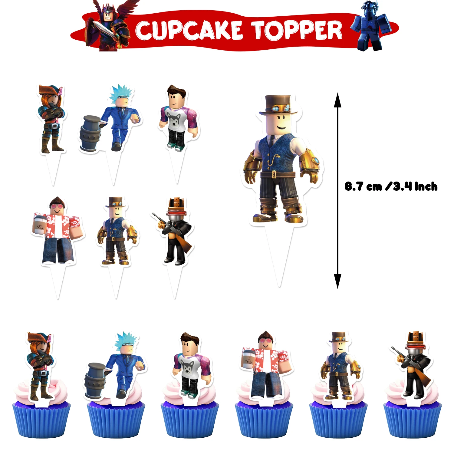 Nowy zestaw dekoracji na przyjęcie urodzinowe ROBLOX, jednorazowe flagi ROBLOX, banery, balony, topper na tort, artykuły imprezowe, prezenty na karnawał dla dzieci.