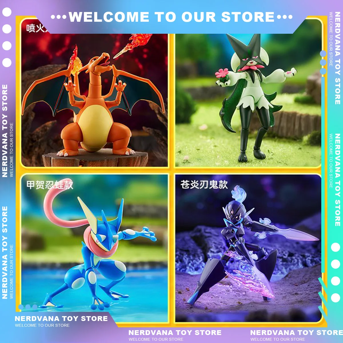 포켓몬 정품 장난감 새로운 Charizard Ceruledge 조립 그림 모델 장식 애니메이션 입상 수집 가능한 장난감 선물 장식품