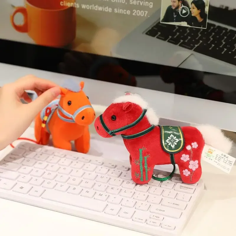 Lindo llavero de peluche de Pony, llavero de muñeco de peluche de dibujos animados, decoración colgante para mochila, bolso de estudiante, colgante, llavero, regalos