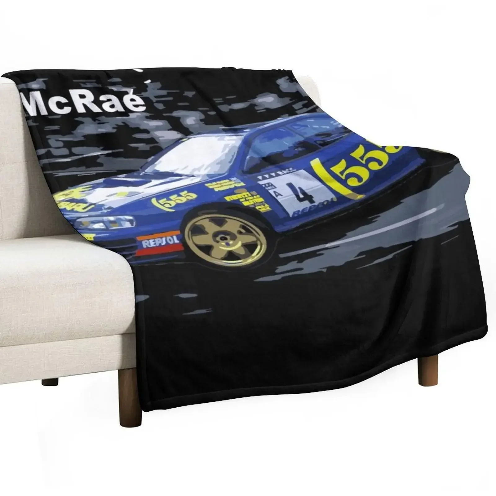 

wrc 555 colin McRae GC8 Throw Blanket Compact Warm Blanket for Car Road Trip