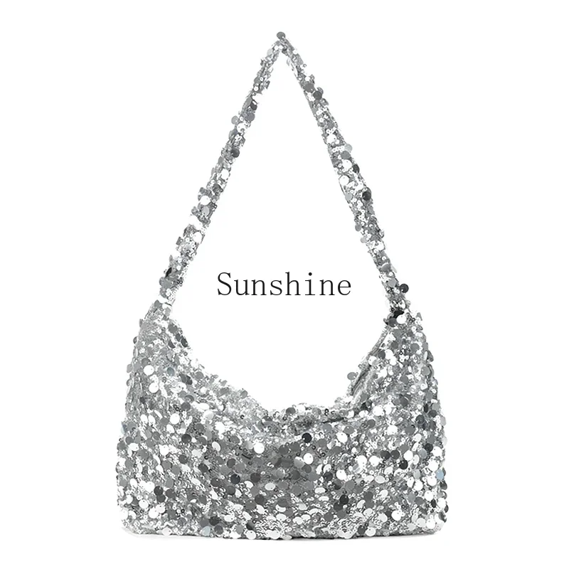 

Silver Sparkle Bag Spice Girl Premium Atmosphere Shoulder Crossbody Bag Female