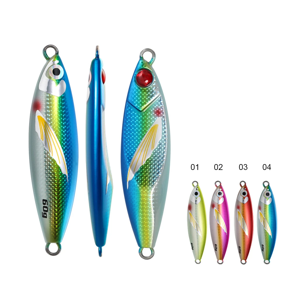 

CASTFUN Glow in the Dark 40g 60g 80g 100g Jig Lure Metal Jig Fishing Lure Saltwater Fishing Bait Slow Jigging Lure