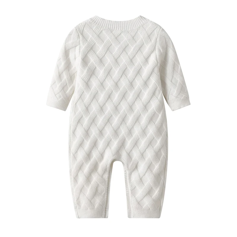 IYEAL Newborn Infant Baby Boy Girl  Solid Color Jumpsuit  Diamond Knitted Romper Warm Autumn Spring Clothes Sweaters Suit