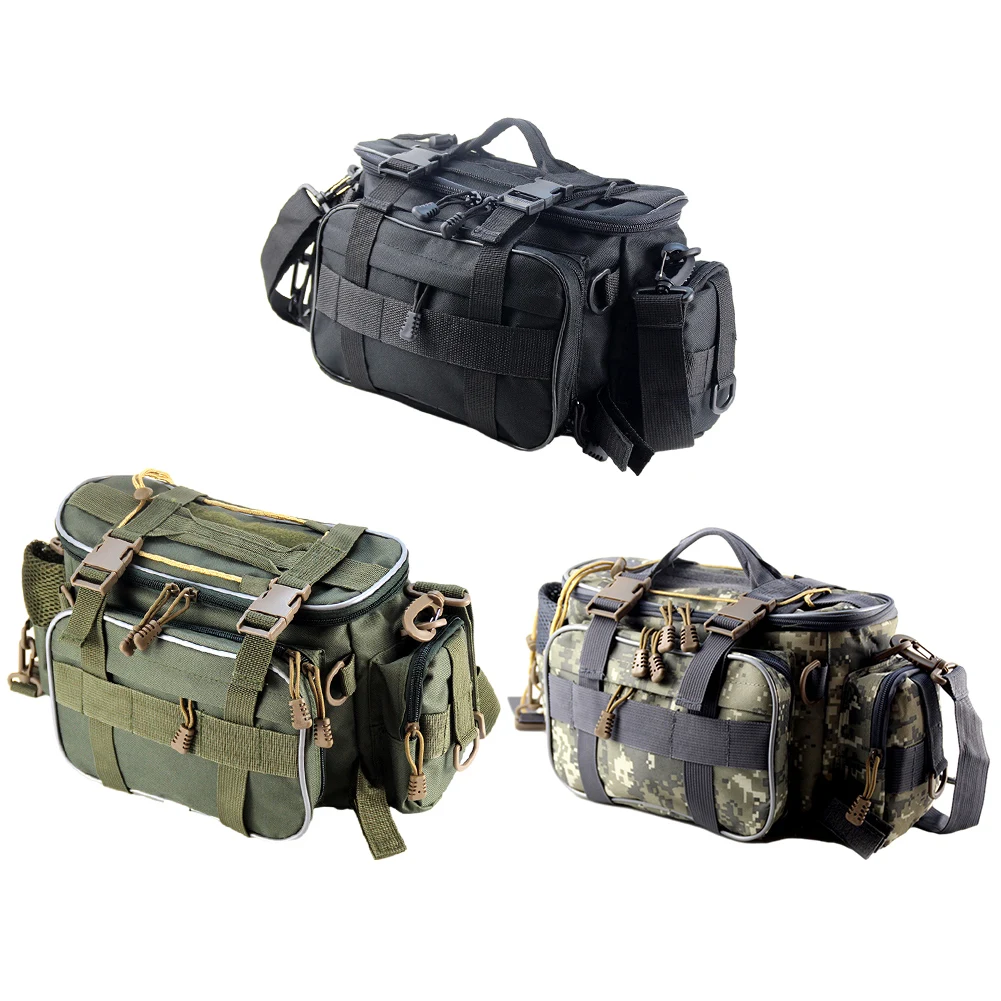 

Large Capacity Fishing Tackle Storage Case Adjustable Buckle Fishing Gear Bag with Waist Hook for Outdoor Travel Hunting Fishing