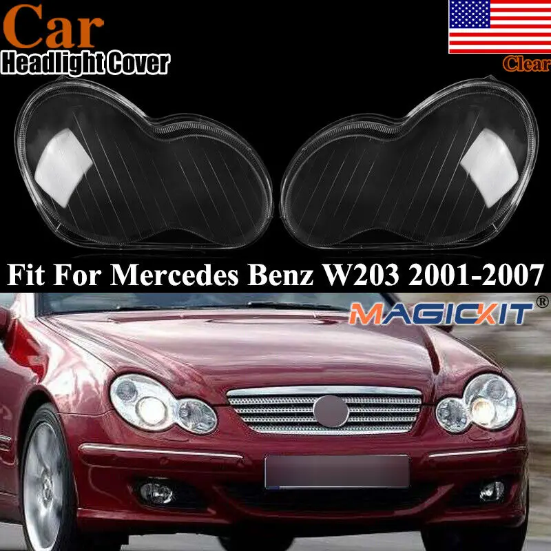

Для Mercedes Benz C-Class Крышка объектива фар C230 C300 W203 2001 2002 2003 2004 2005 2006 2007 Автомобильная лампа Абажур Прозрачный корпус