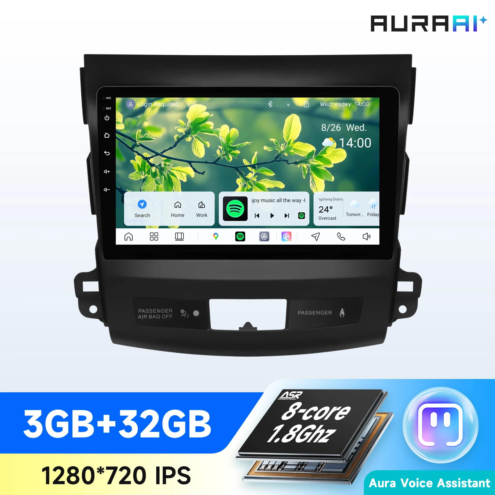 Car Android 2 Din GPS Multimedia AUTO Carplay For For Mitsubishi Qutlander 2/ Citroen C-Crosser/ Peugeot 4007(For Left Driving)