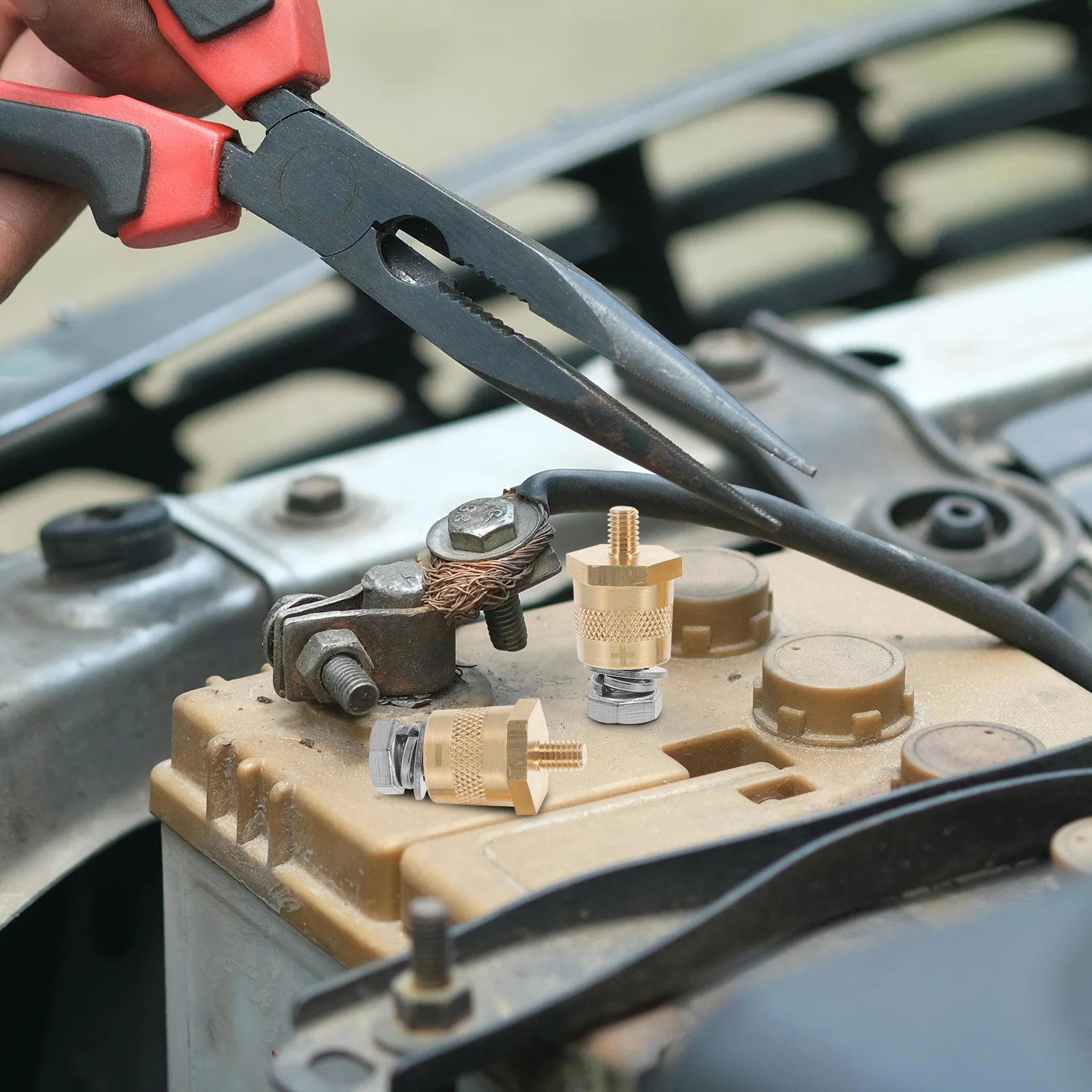 2 قطعة موصلات طرفية للسيارة المعادن السيارات آخر محولات الثقيلة تحويل موصل ترقية النظام الكهربائي