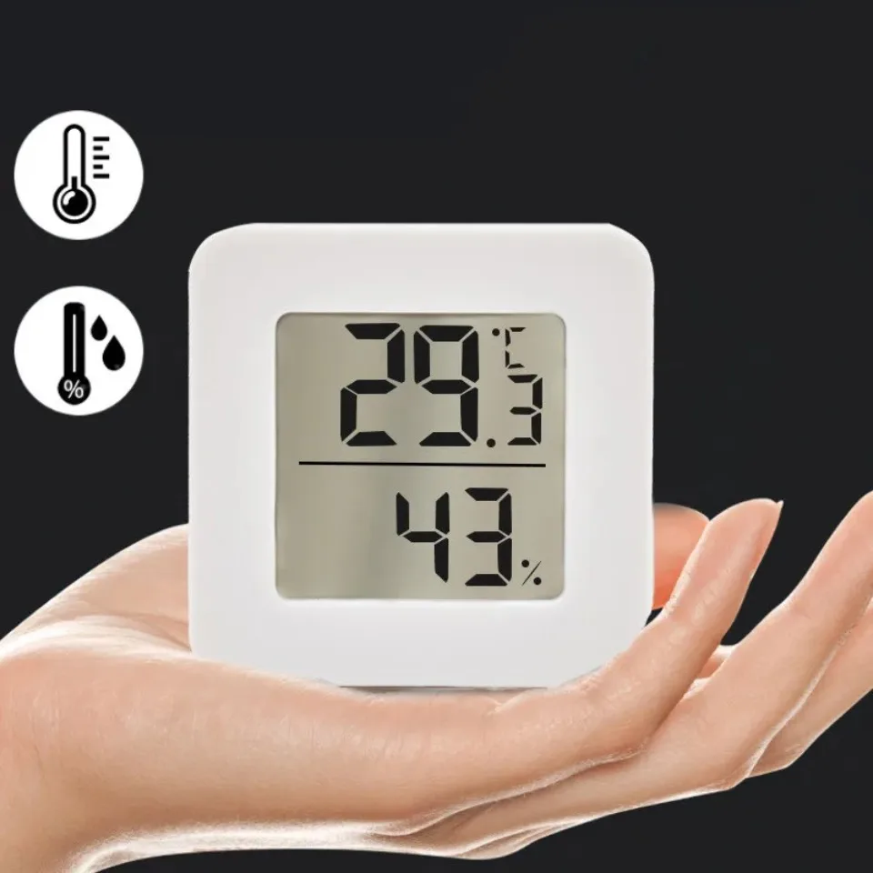 Mini Digital Thermometer Hygrometer LCD Display Temperature Humidity Meter Sensor Wall Mounted Indoor Room Weather Gauge Tools