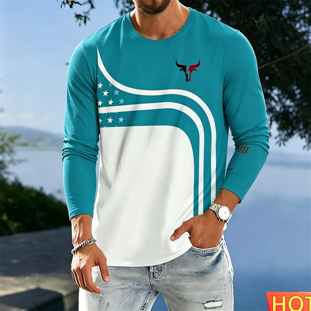 Tennis T-shirt Autumn/Winter Men's Long Sleeve T-shirt Cotton Casual Men T-shirt Round neck Outdoor Sunscreen T-shirt Sportswear
