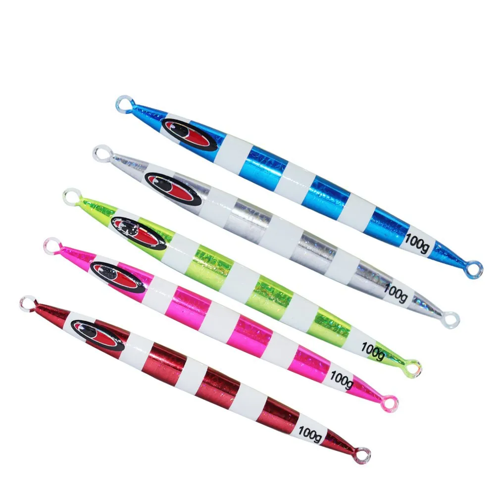 100g 200g 300g 400g Vertical Slow Pitch Jigging Lures, Metal Jig, Salt Water Fishing Tackle, Fast Sinking Lure